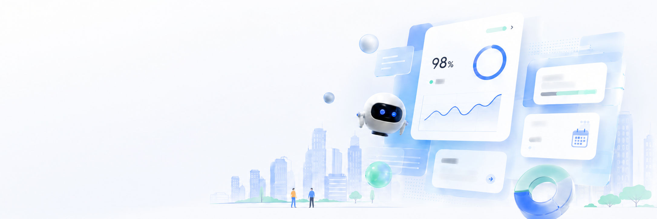 マンション管理データの可視化とAI活用を表現した都市のイメージ